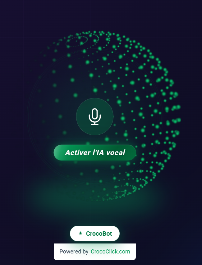 CrocoBot vocal, l'agent IA de CrocoClick, prêt à être activé