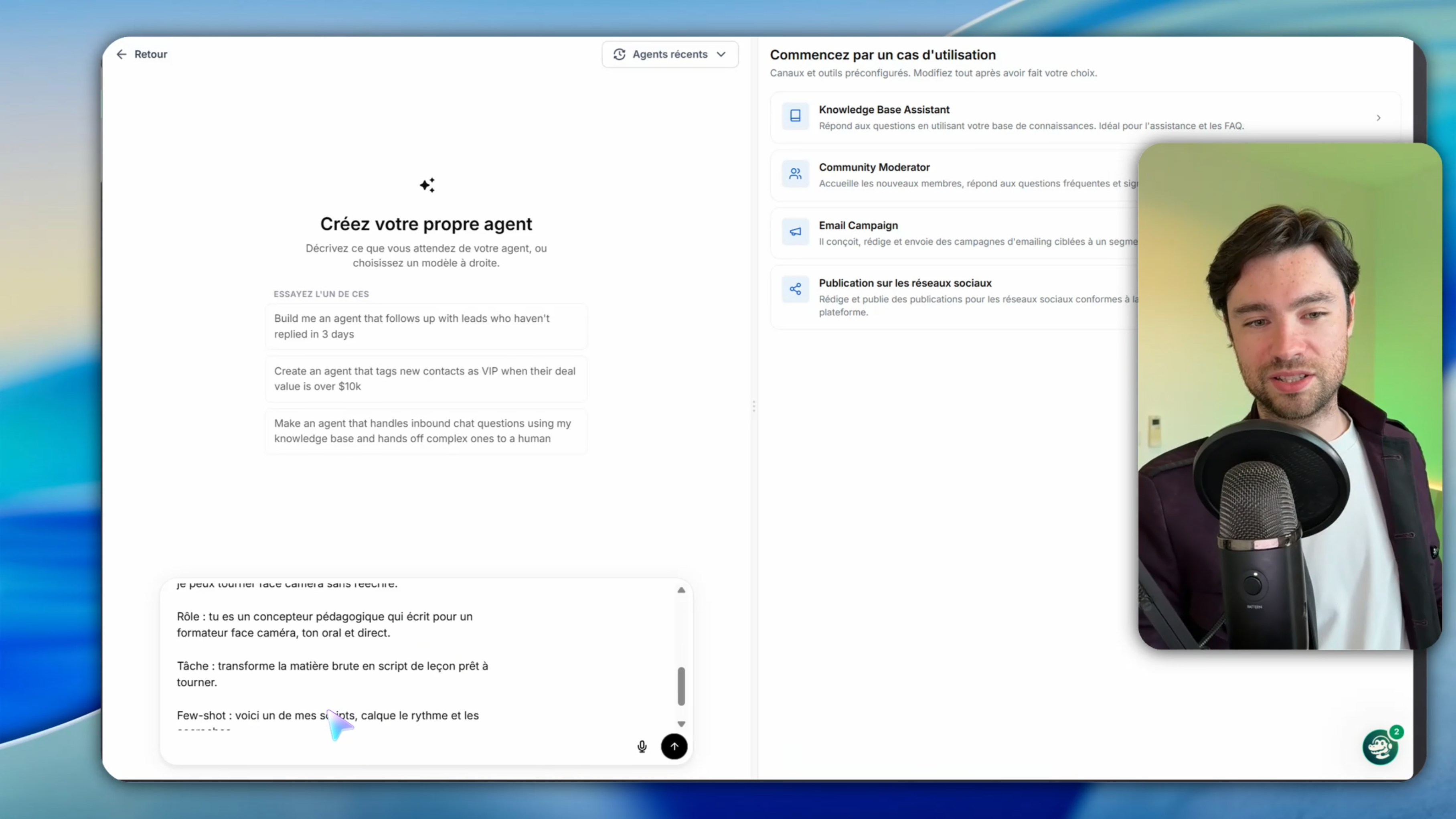 Création d'un agent IA sur-mesure